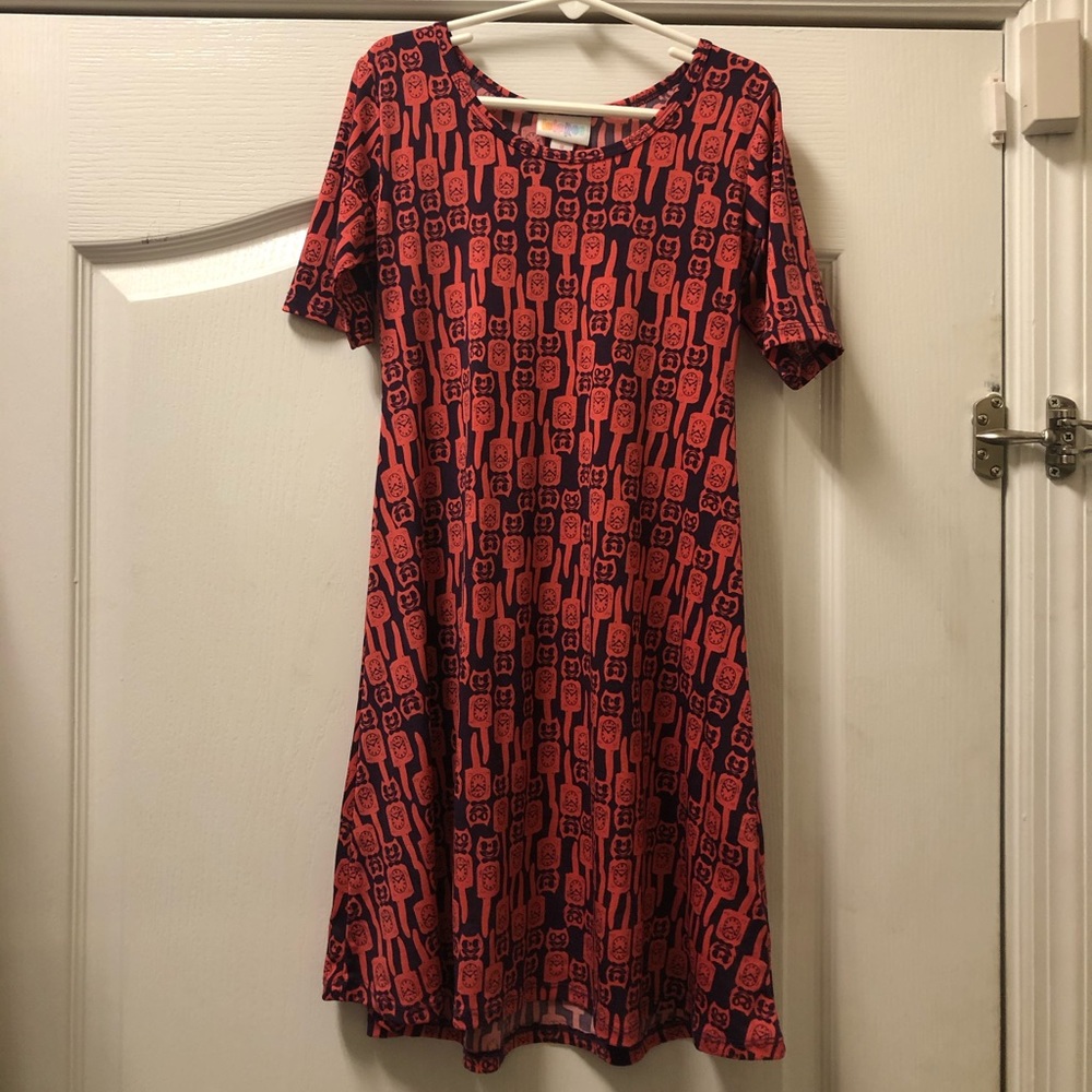 LulaRoe size 8 cat clock dress